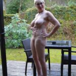 Naked mature English whore on high heels