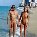 Nudist couple on the beach