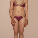 Muslim Wife Asma: Bikini Tease in Golden Henna