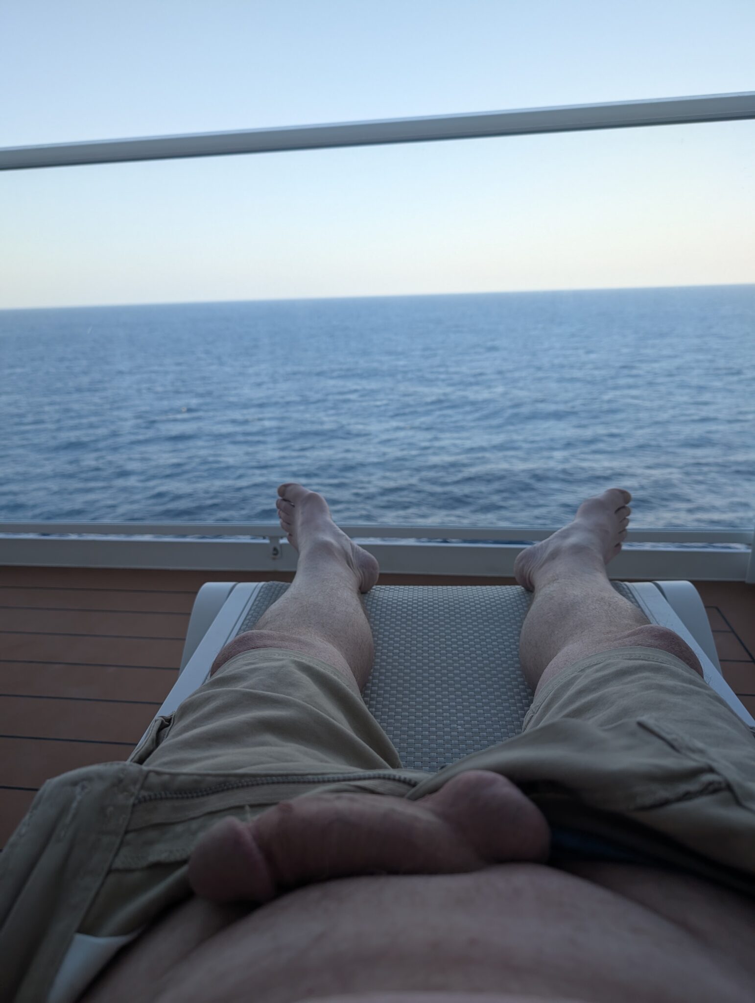 Dick Flash Pics: Cruise Cock Flash: 59-Year-Old’s Bold Sea Voyeurism A 59-year-old man flashes his cock on a cruise ship deck at dusk, enjoying the thrill of voyeurism and exposure.