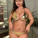 Her Confident Gold Bikini Flash: A Mature MILF’s Bold Display
