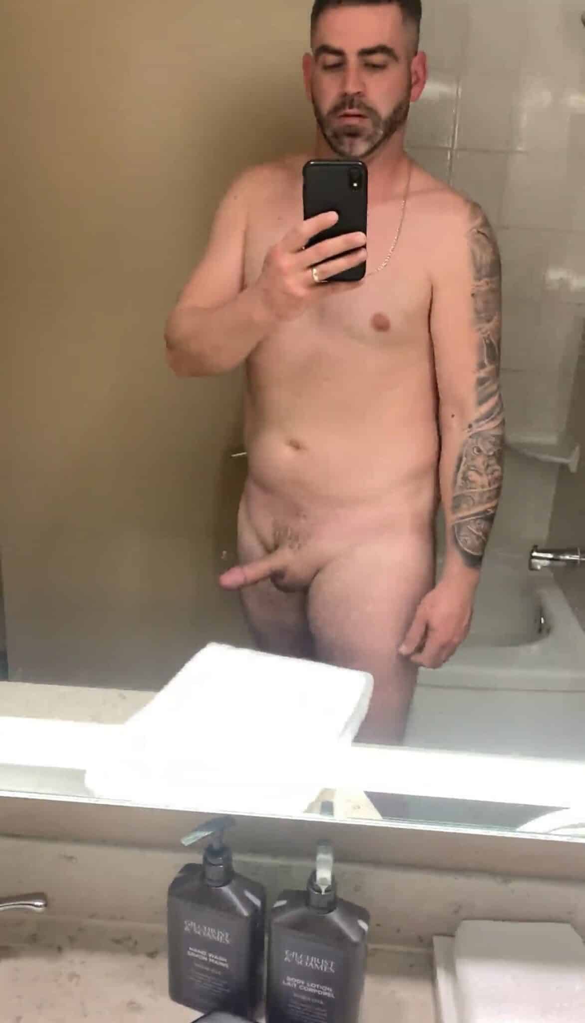 jenny scordamaglia rides hairy balls - Bathroom Mirror Selfie: Bearded Man Flashes His Uncut Cock A bearded man captures a full-body mirror selfie in a bathroom, showcasing his uncut cock and hairy balls, offering a voyeuristic glimpse of a private moment. - Dick Flash Pics