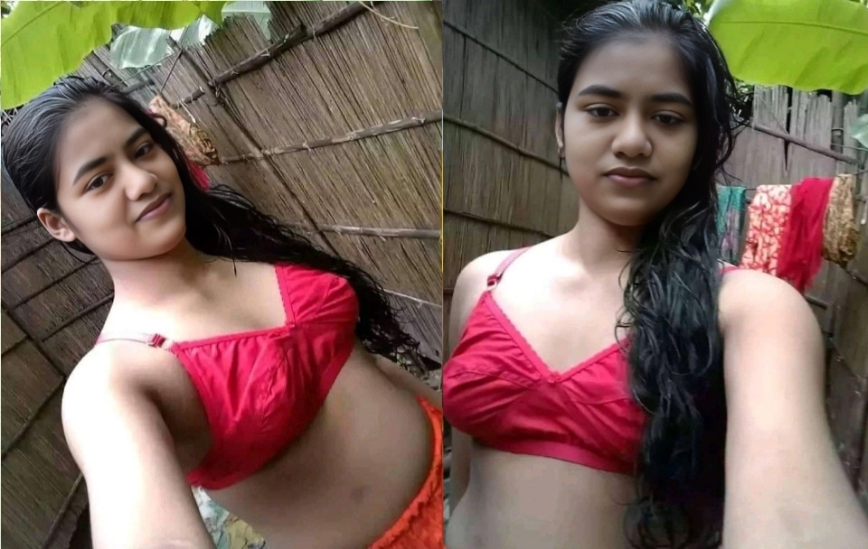 village pussypixs - Village Vixen: Samikhya Pattnaik’s Outdoor Bathing Selfie Samikhya Pattnaik captures a selfie while bathing outdoors, showcasing her slim figure and natural beauty against a bamboo backdrop. - Bitch Flashing Pics