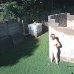 Amateur Wife Flashes Her Natural Boobs in the Backyard