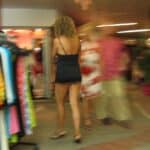Cap D’Agde Mall: Blonde MILF Flashes Her Ass