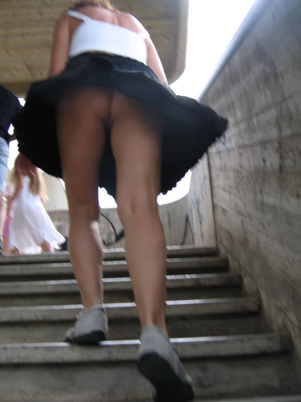 oopspussy slip - Blonde MILF Flashes Her Bare Ass on Concrete Stairs A blonde MILF flashes her bare ass while climbing concrete stairs, skirt lifted by the wind, no panties, no barriers. - Bitch Flashing Pics